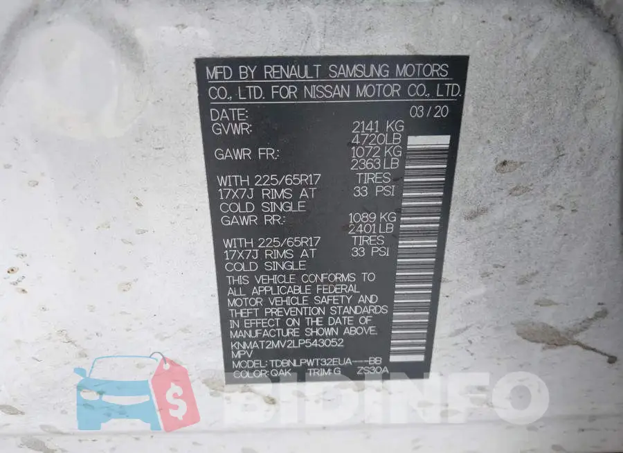 KNMAT2MV2LP543052 Photo# 9