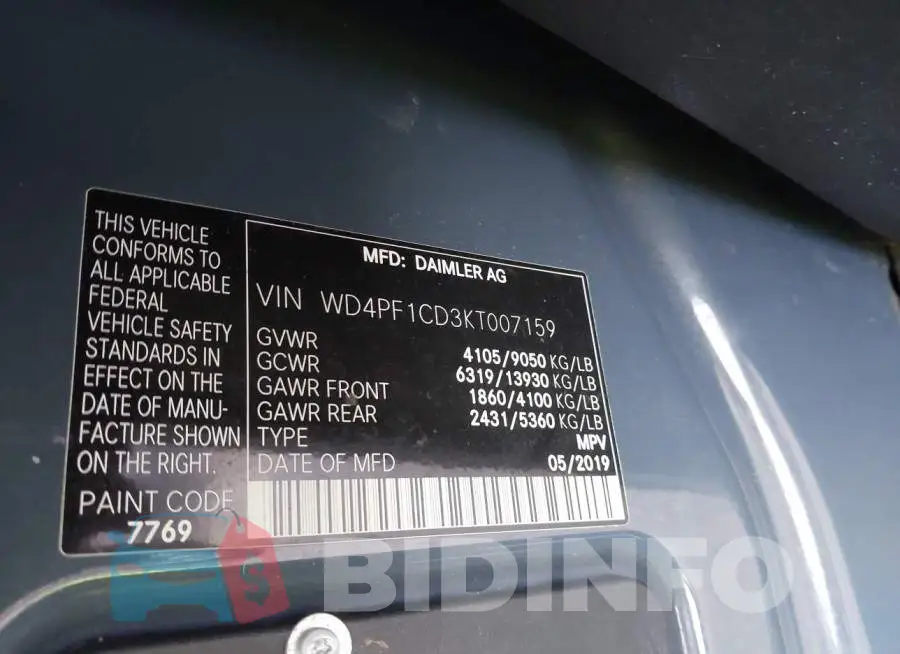 WD4PF1CD3KT007159 Photo# 9