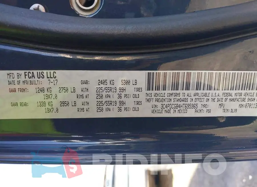 3C4PDCGB4HT695965 Photo# 9