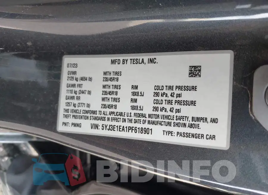 5YJ3E1EA1PF618901 Photo# 9