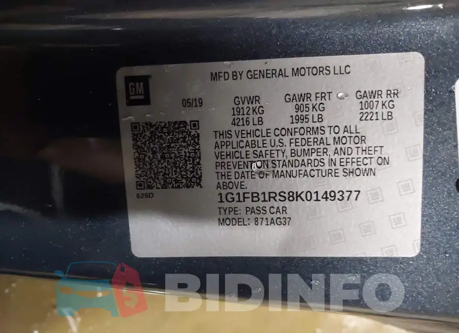 1G1FB1RS8K0149377 Photo# 9