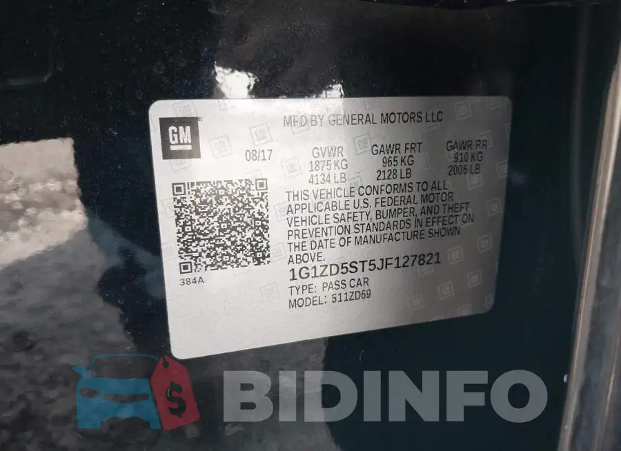 1G1ZD5ST5JF127821 Photo# 9