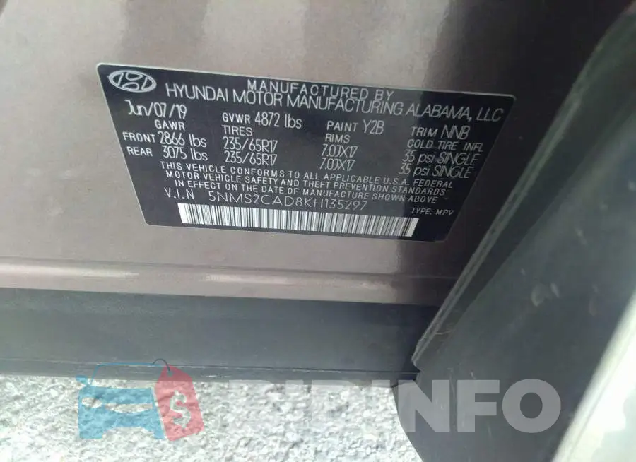 5NMS2CAD8KH135297 Photo# 9