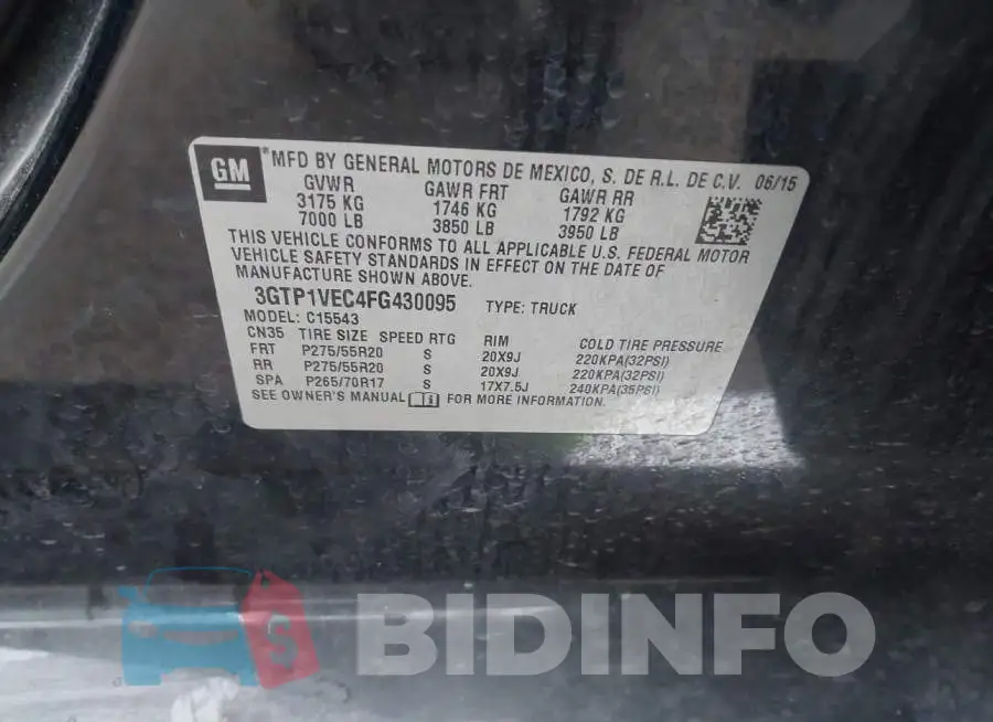 3GTP1VEC4FG430095 Photo# 9