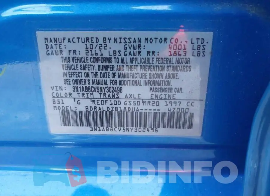 3N1AB8CV5NY302498 Photo# 9