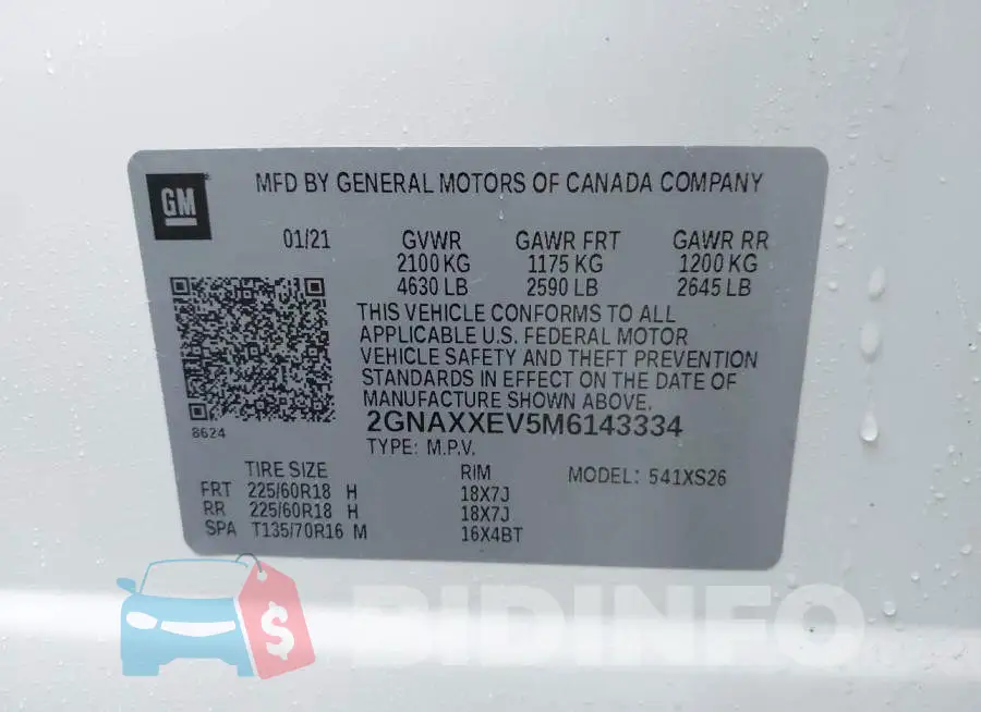 2GNAXXEV5M6143334 Photo# 9
