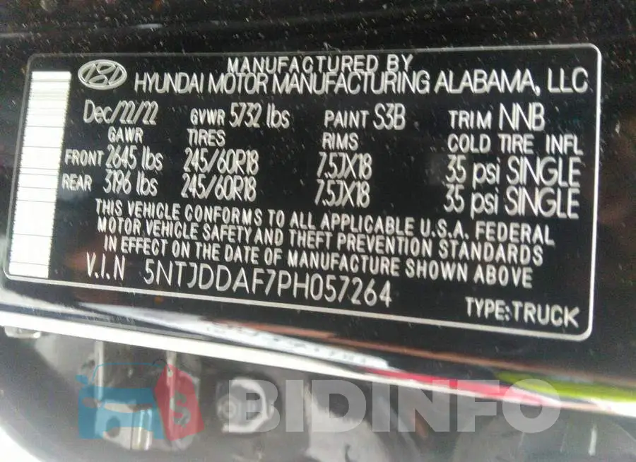 5NTJDDAF7PH057264 Photo# 9