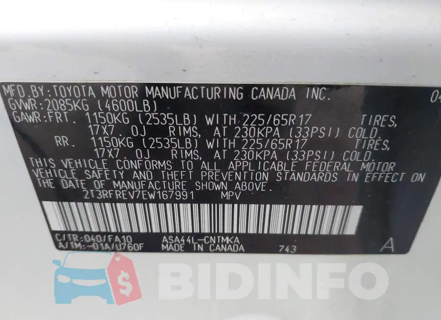 2T3RFREV7EW167991 Photo# 9