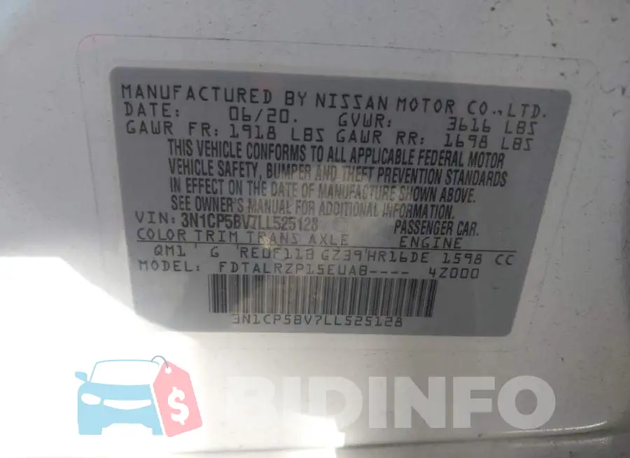 3N1CP5BV7LL525128 Photo# 9