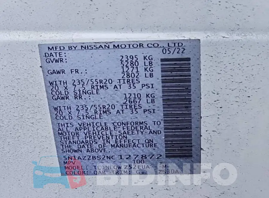 5N1AZ2BS2NC127872 Photo# 8