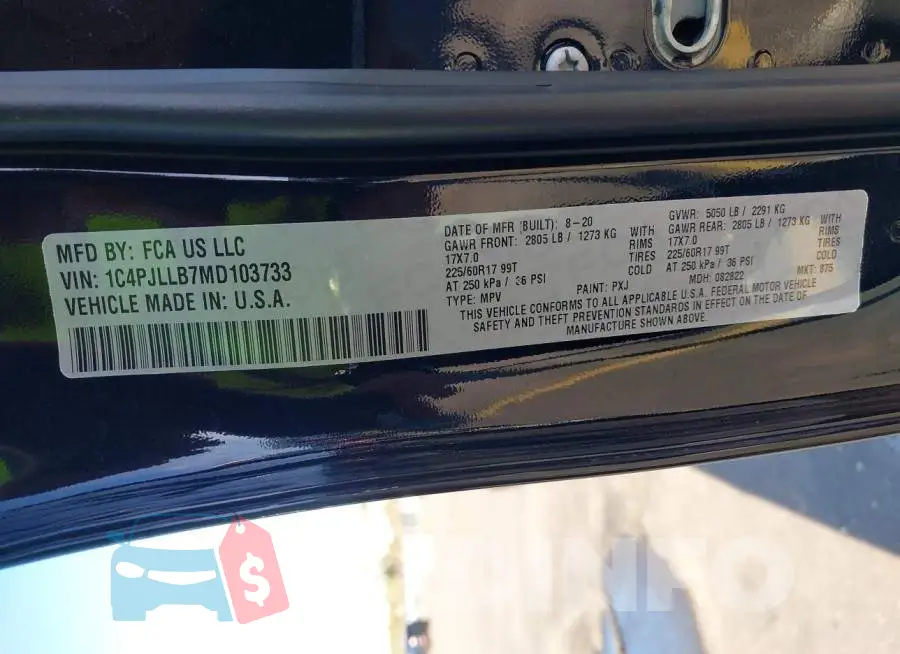 1C4PJLLB7MD103733 Photo# 9