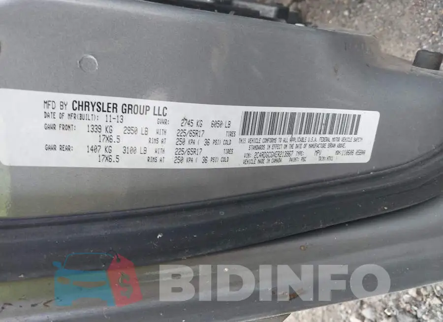 2C4RDGCGXER213967 Photo# 9
