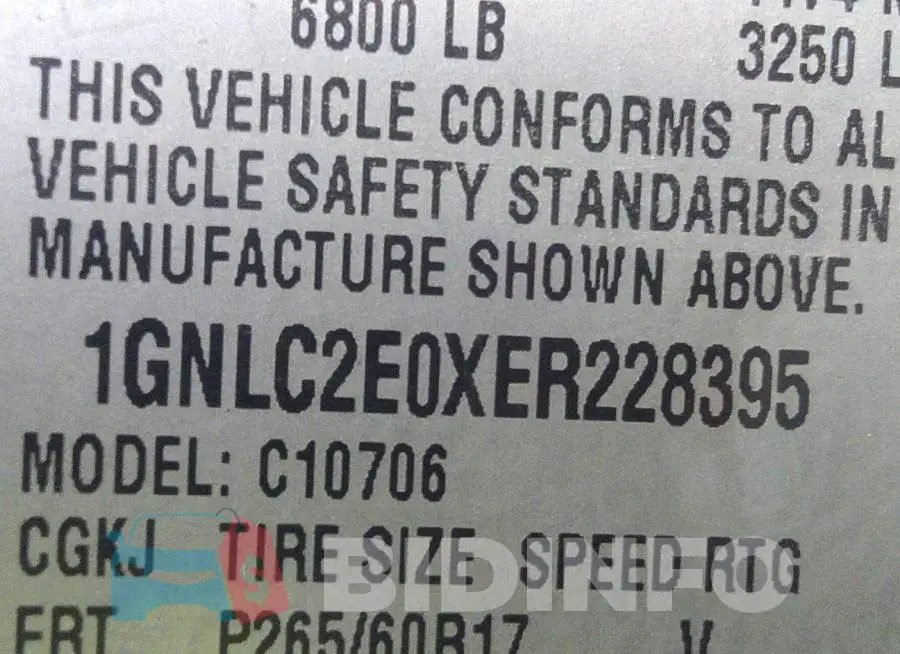 1GNLC2E0XER228395 Photo# 9