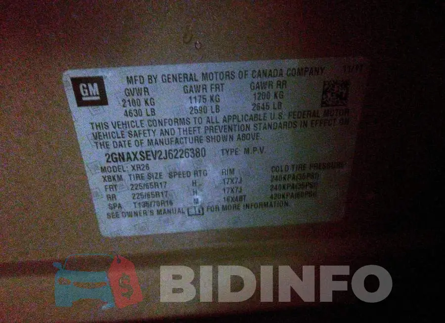 2GNAXSEV2J6226380 Photo# 9