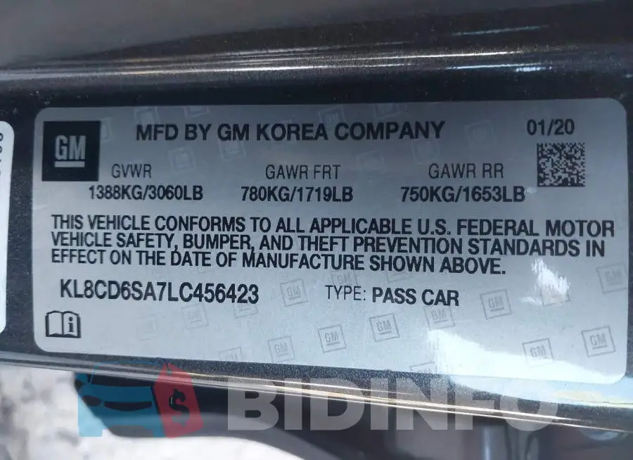 KL8CD6SA7LC456423 Photo# 9