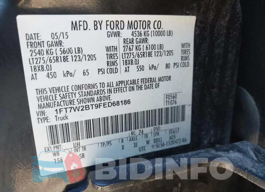1FT7W2BT9FED68186 Photo# 9