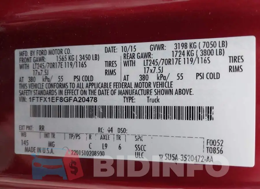 1FTFX1EF8GFA20478 Photo# 9