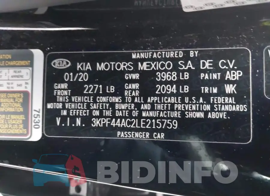 3KPF44AC2LE215759 Photo# 9