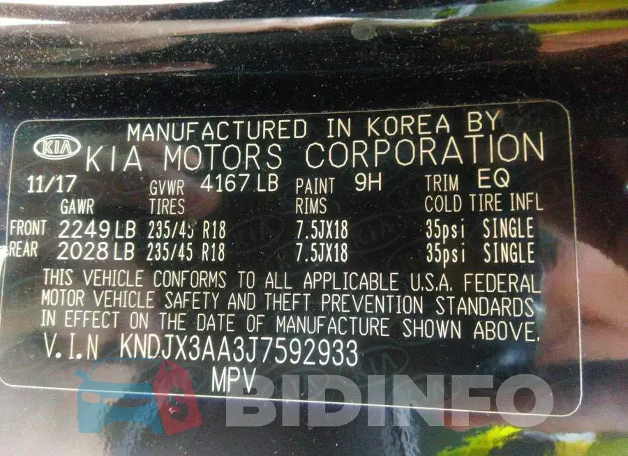 KNDJX3AA3J7592933 Photo# 9