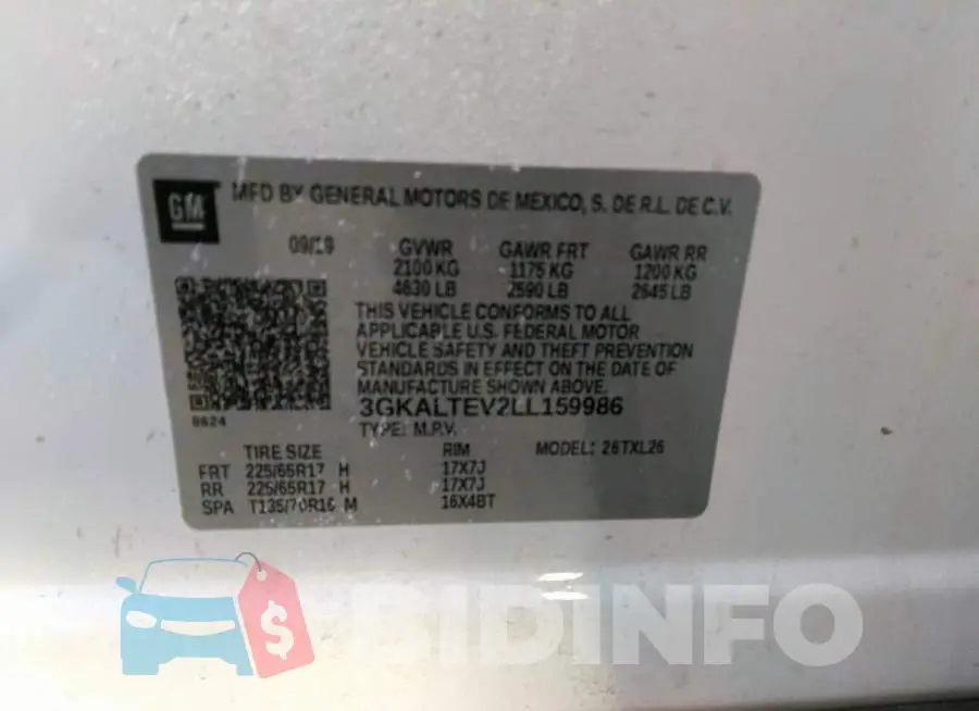 3GKALTEV2LL159986 Photo# 9