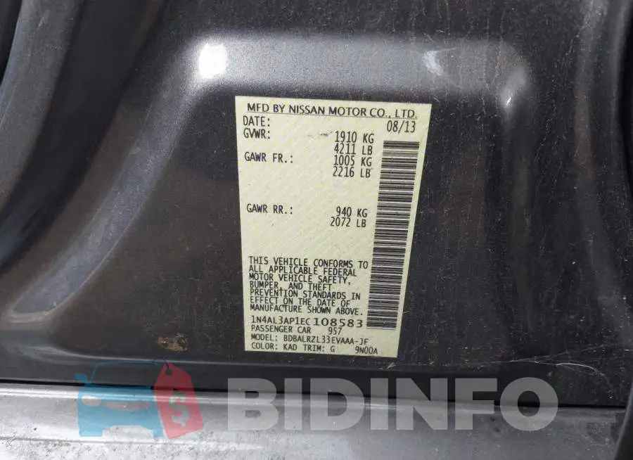 1N4AL3AP1EC108583 Photo# 9