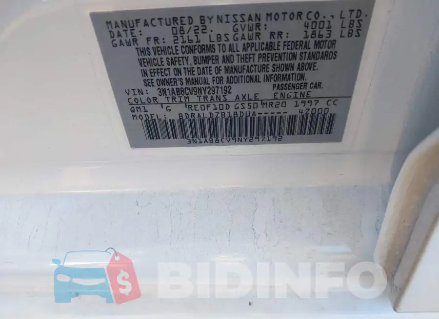 3N1AB8CV9NY297192 Photo# 9