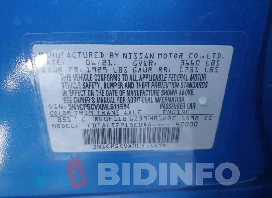 3N1CP5CVXML511594 Photo# 9