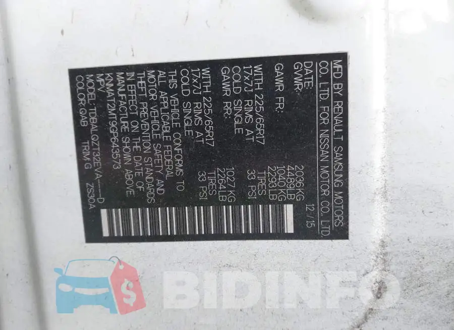 KNMAT2MT9GP643573 Photo# 9