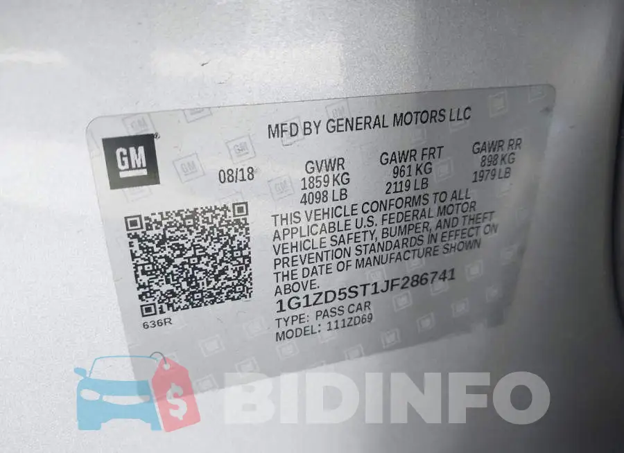 1G1ZD5ST1JF286741 Photo# 9