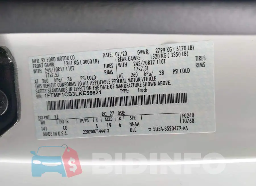 1FTMF1CB3LKE56621 Photo# 9