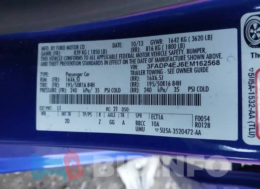 3FADP4EJ6EM162568 Photo# 9