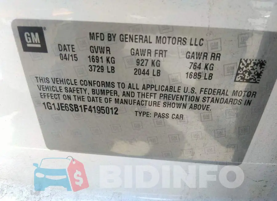 1G1JE6SB1F4195012 Photo# 9
