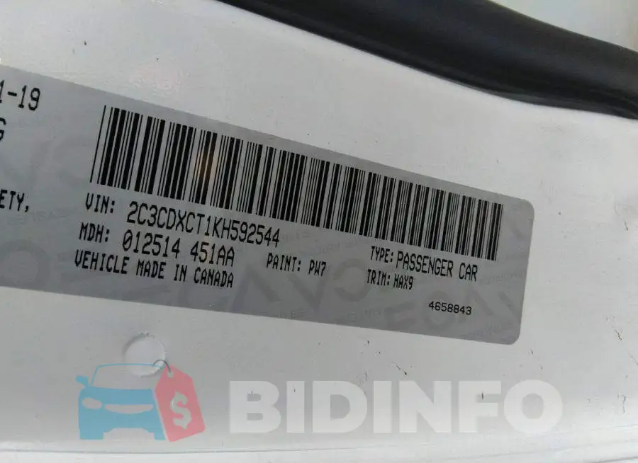 2C3CDXCT1KH592544 Photo# 9