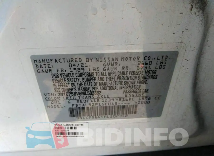 3N1CP5BV5ML502352 Photo# 9