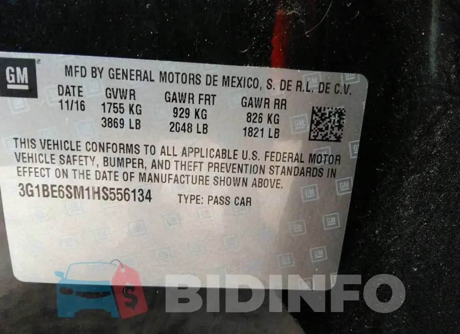 3G1BE6SM1HS556134 Photo# 9