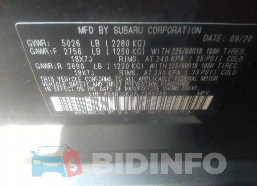 4S4BTGKD7L3269748 Photo# 9