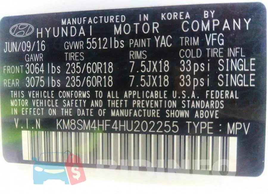 KM8SM4HF4HU202255 Photo# 9