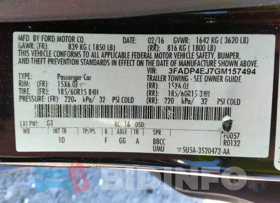 3FADP4EJ7GM157494 Photo# 9