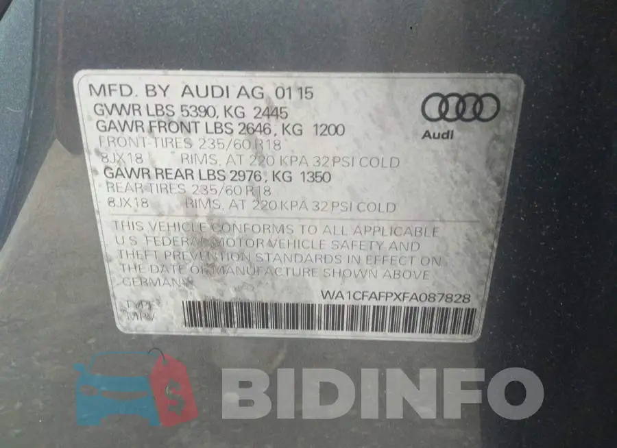 WA1CFAFPXFA087828 Photo# 9