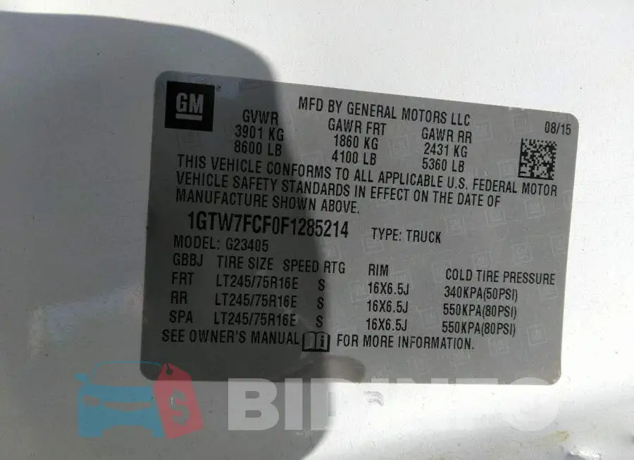 1GTW7FCF0F1285214 Photo# 9