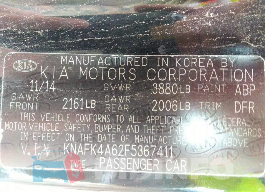 KNAFK4A62F5367411 Photo# 9