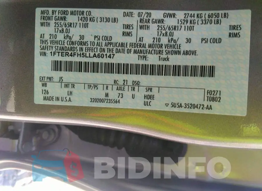 1FTER4FH5LLA60147 Photo# 9