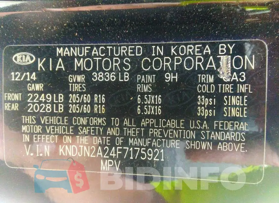 KNDJN2A24F7175921 Photo# 9
