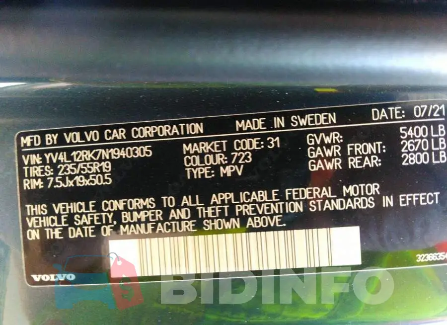 YV4L12RK7N1940305 Photo# 9