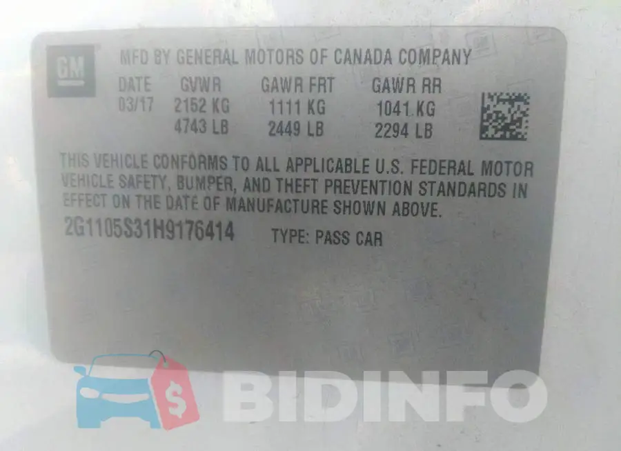 2G1105S31H9176414 Photo# 9