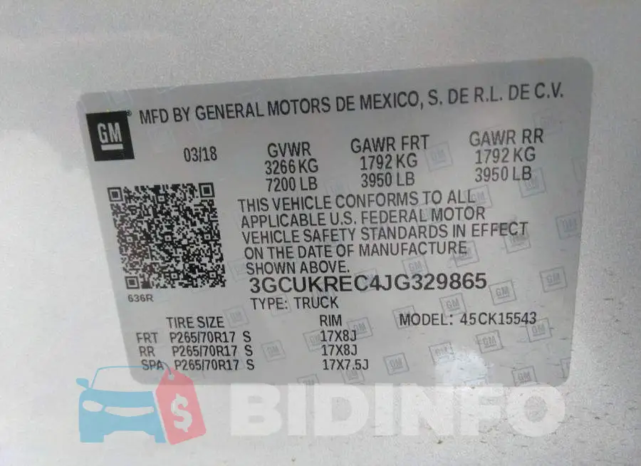 3GCUKREC4JG329865 Photo# 9