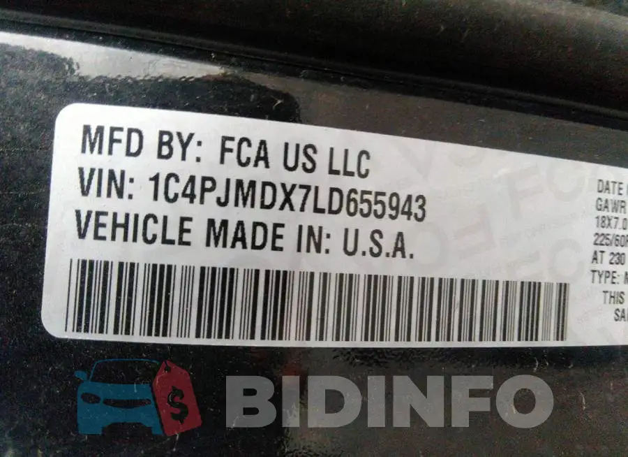 1C4PJMDX7LD655943 Photo# 9