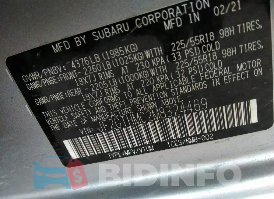 JF2GTHMC2M8324469 Photo# 9