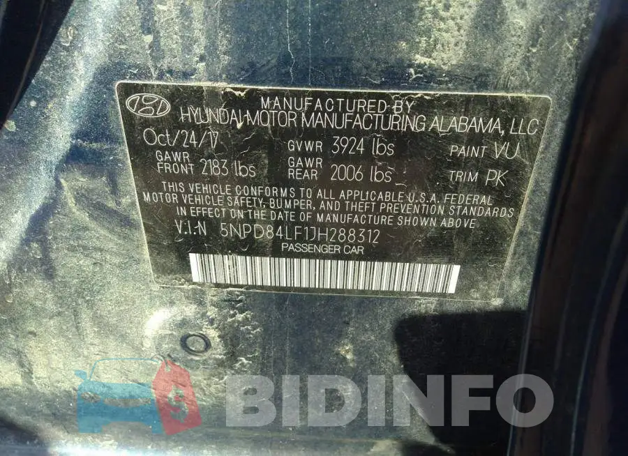 5NPD84LF1JH288312 Photo# 9