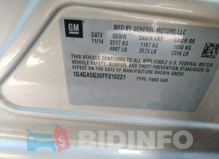 1G4GA5G36FF216221 Photo# 9